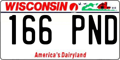 WI license plate 166PND