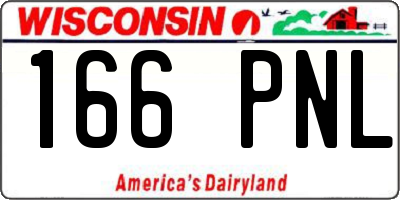 WI license plate 166PNL