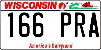 WI license plate 166PRA