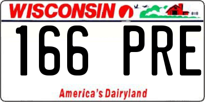 WI license plate 166PRE