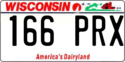 WI license plate 166PRX