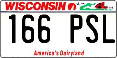 WI license plate 166PSL
