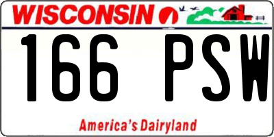 WI license plate 166PSW