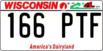 WI license plate 166PTF