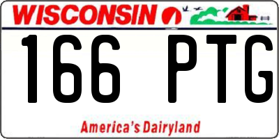 WI license plate 166PTG