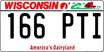 WI license plate 166PTI