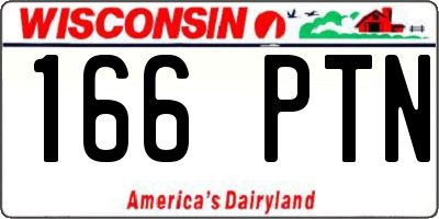 WI license plate 166PTN