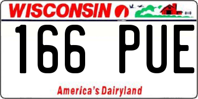 WI license plate 166PUE