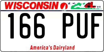 WI license plate 166PUF