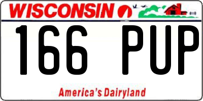 WI license plate 166PUP