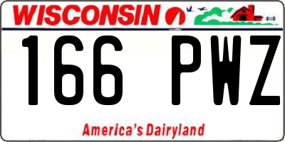 WI license plate 166PWZ