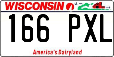 WI license plate 166PXL