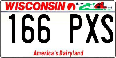 WI license plate 166PXS