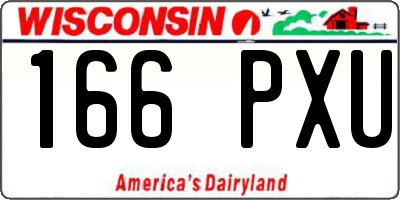 WI license plate 166PXU