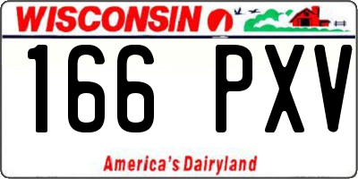 WI license plate 166PXV