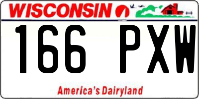 WI license plate 166PXW