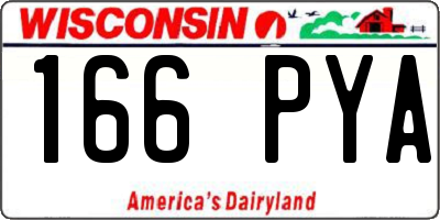 WI license plate 166PYA