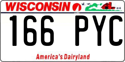 WI license plate 166PYC