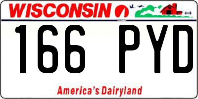 WI license plate 166PYD