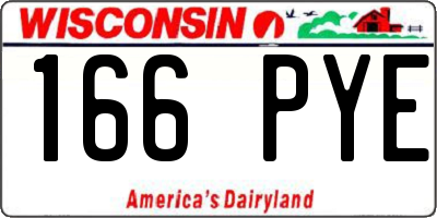 WI license plate 166PYE