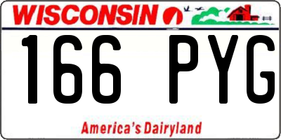 WI license plate 166PYG