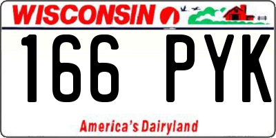 WI license plate 166PYK