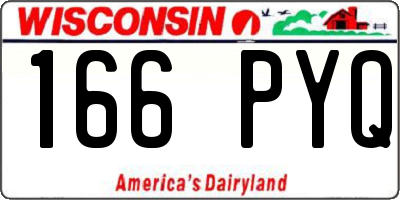 WI license plate 166PYQ