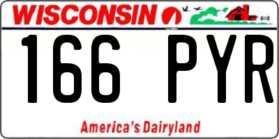 WI license plate 166PYR