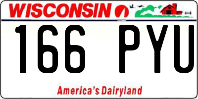 WI license plate 166PYU