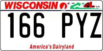 WI license plate 166PYZ