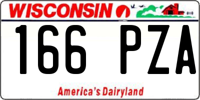 WI license plate 166PZA