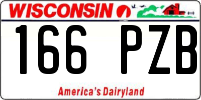 WI license plate 166PZB