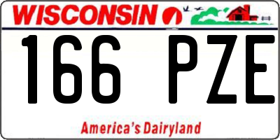 WI license plate 166PZE