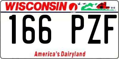 WI license plate 166PZF