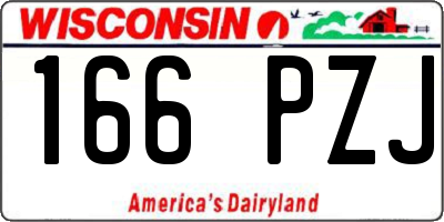 WI license plate 166PZJ