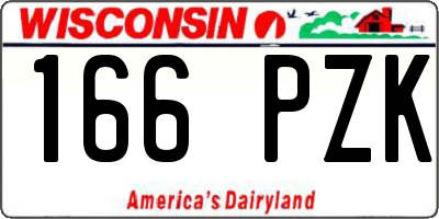 WI license plate 166PZK