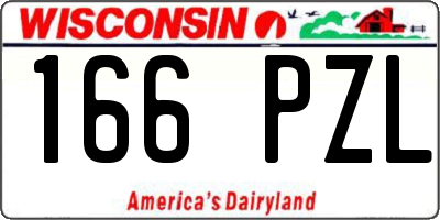 WI license plate 166PZL