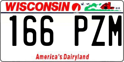 WI license plate 166PZM