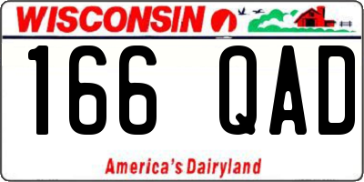 WI license plate 166QAD