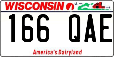 WI license plate 166QAE