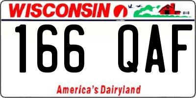 WI license plate 166QAF