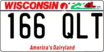 WI license plate 166QLT