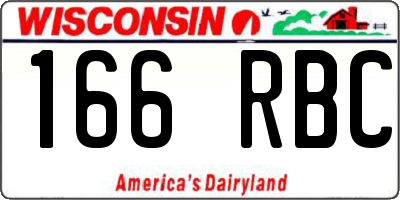 WI license plate 166RBC