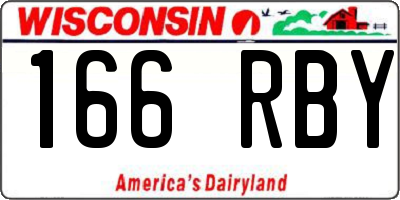 WI license plate 166RBY