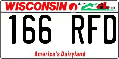 WI license plate 166RFD