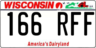 WI license plate 166RFF