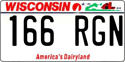 WI license plate 166RGN