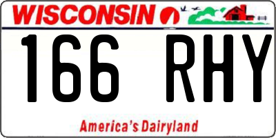 WI license plate 166RHY