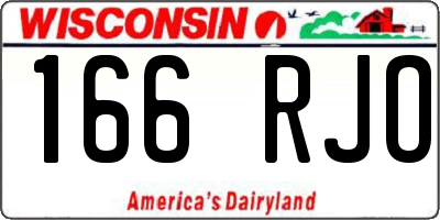 WI license plate 166RJO
