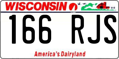 WI license plate 166RJS